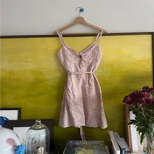 Reformation Pink Checkered Mini Dress